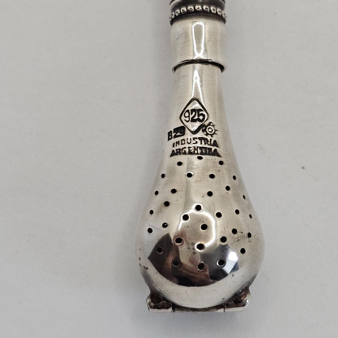 極上】アルゼンチン ボンビージャ 銀製 18K マテ茶ストロー 金装飾