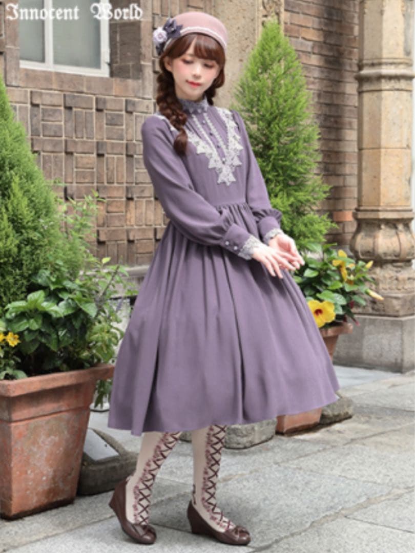 イノセントワールド ロマンスリボンハット　モーヴピンク×パープル