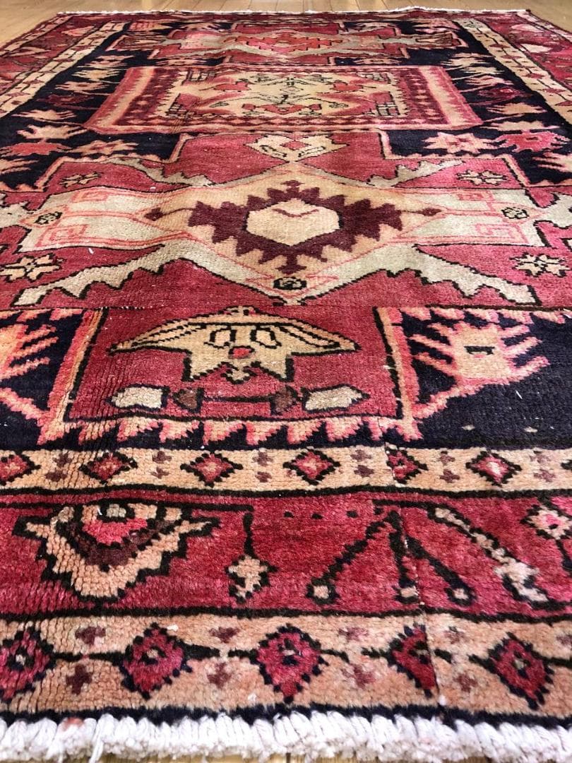 ペルシャ絨毯 ヴィンテージラグ 179×120cm 手織り オールドpersia