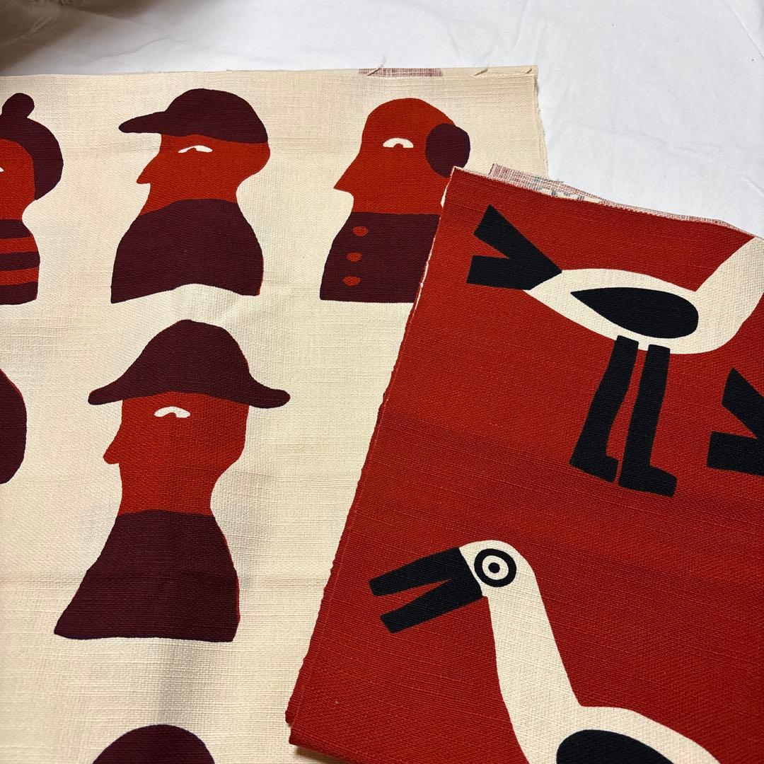 新品　柚木沙弥郎　シルクスクリーン　タペストリー　6人　コウノトリ