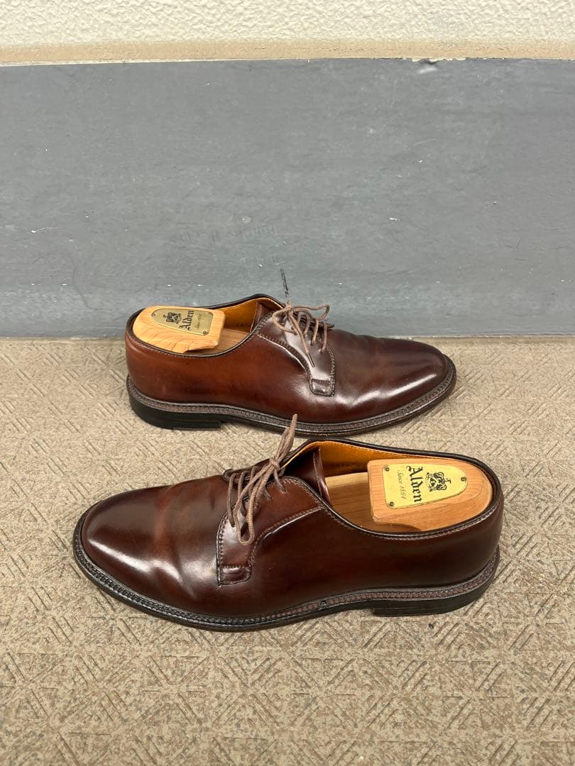 オールデン 990 コードバン プレーン トゥ 8D レザースティック付き