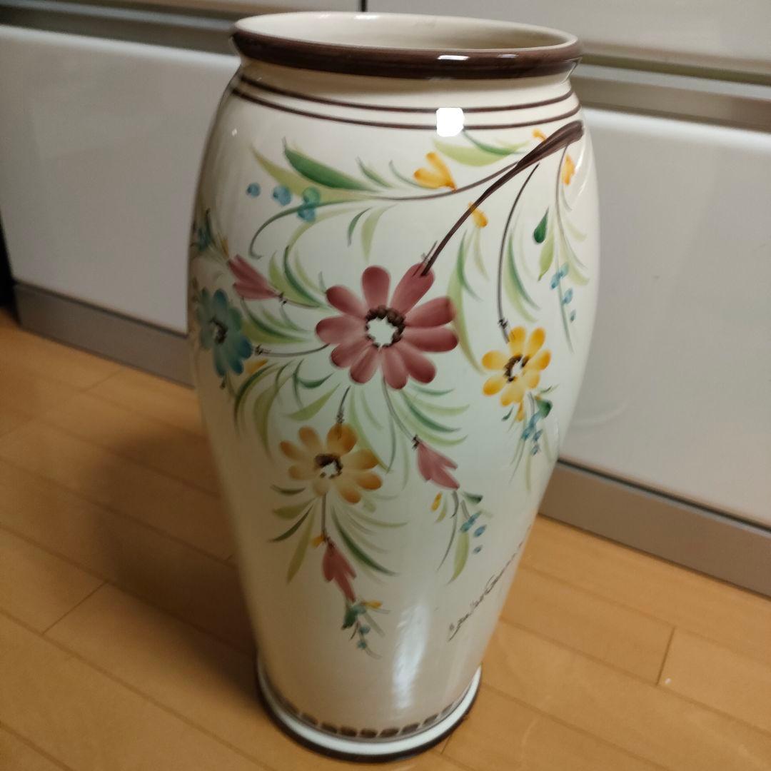 花柄 陶器製 傘立て