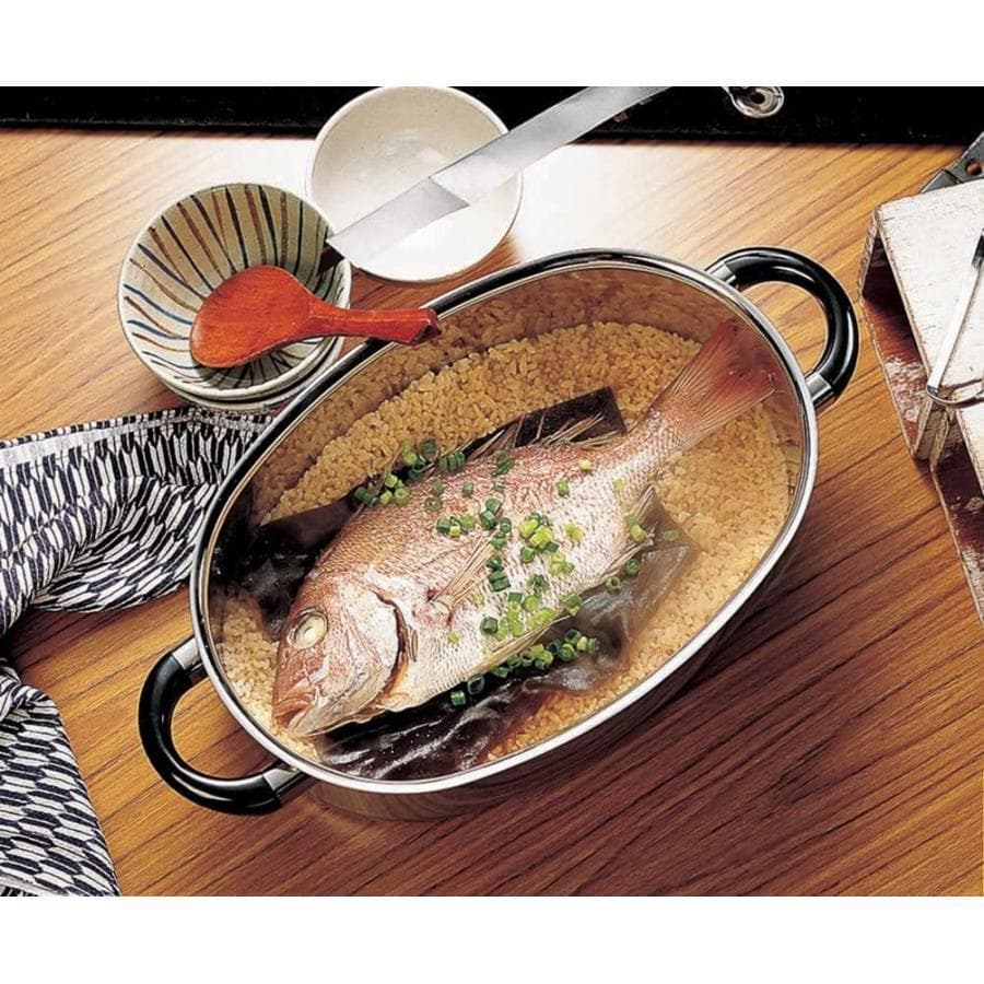 宮崎製作所 オブジェ スチームプレート付 OJ-65 両手鍋 楕円鍋 日本製