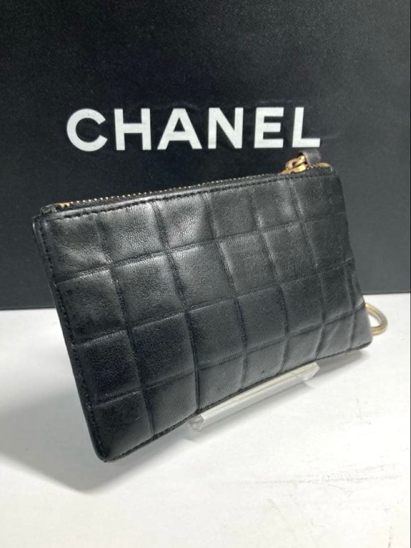 シャネル　チョコバー　レザー　キーリング付き　ケース　カードケース　訳あり