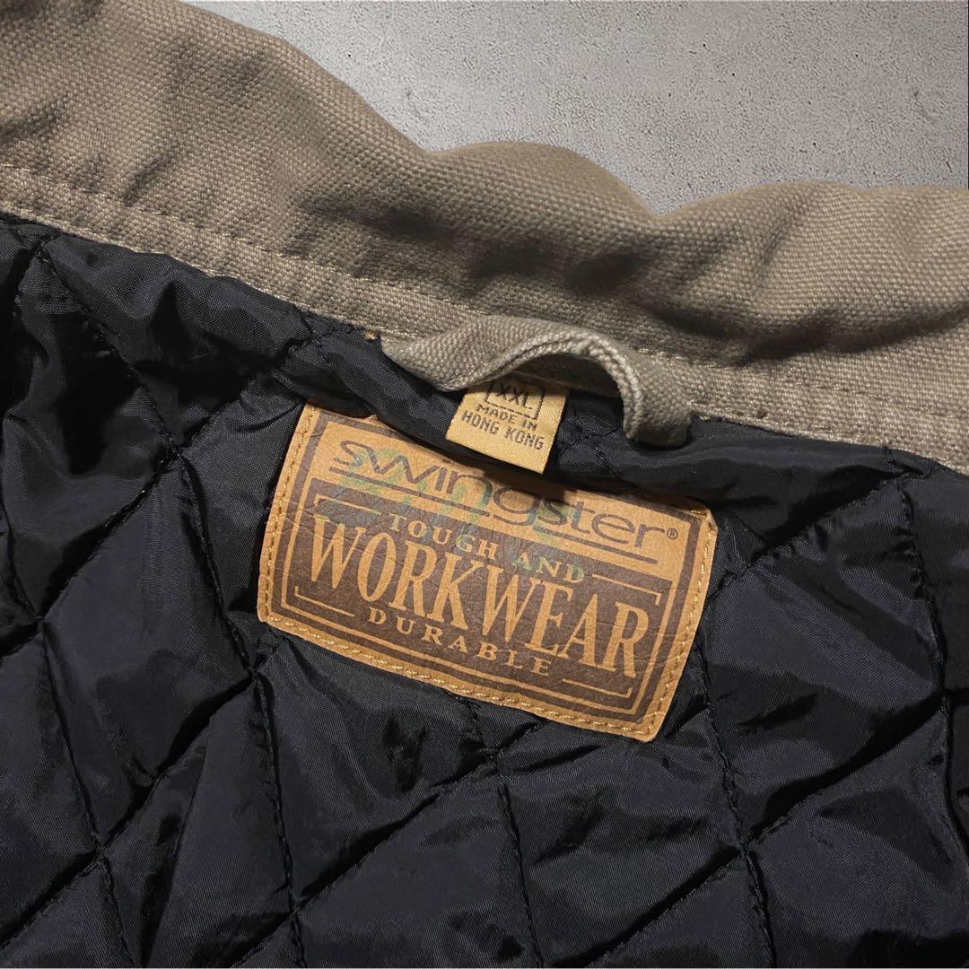 junsabuデトロイト企業ロゴ刺繍ダックワークジャケットカーキswing