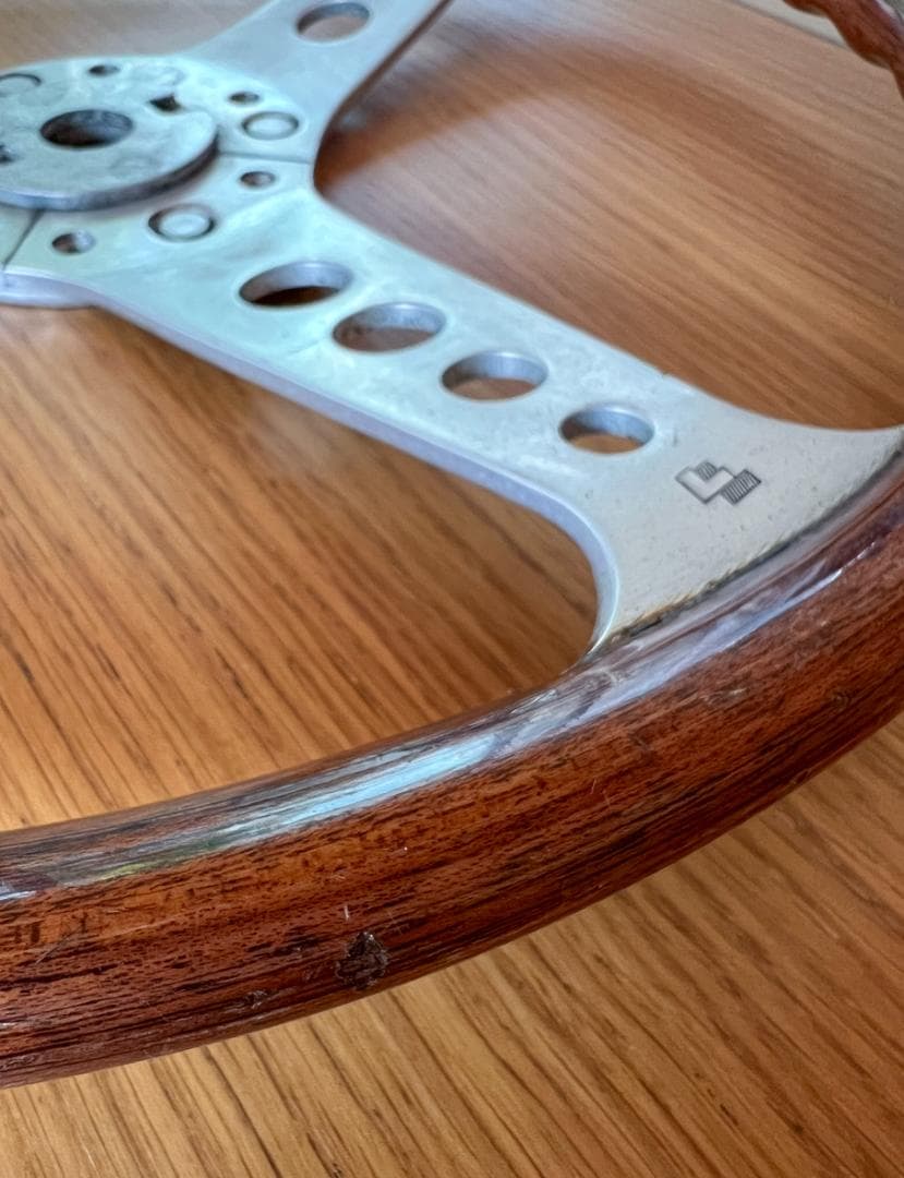 レスレストン　グランプリ　ウッドステアリング　390mm　カラー付き　当時もの