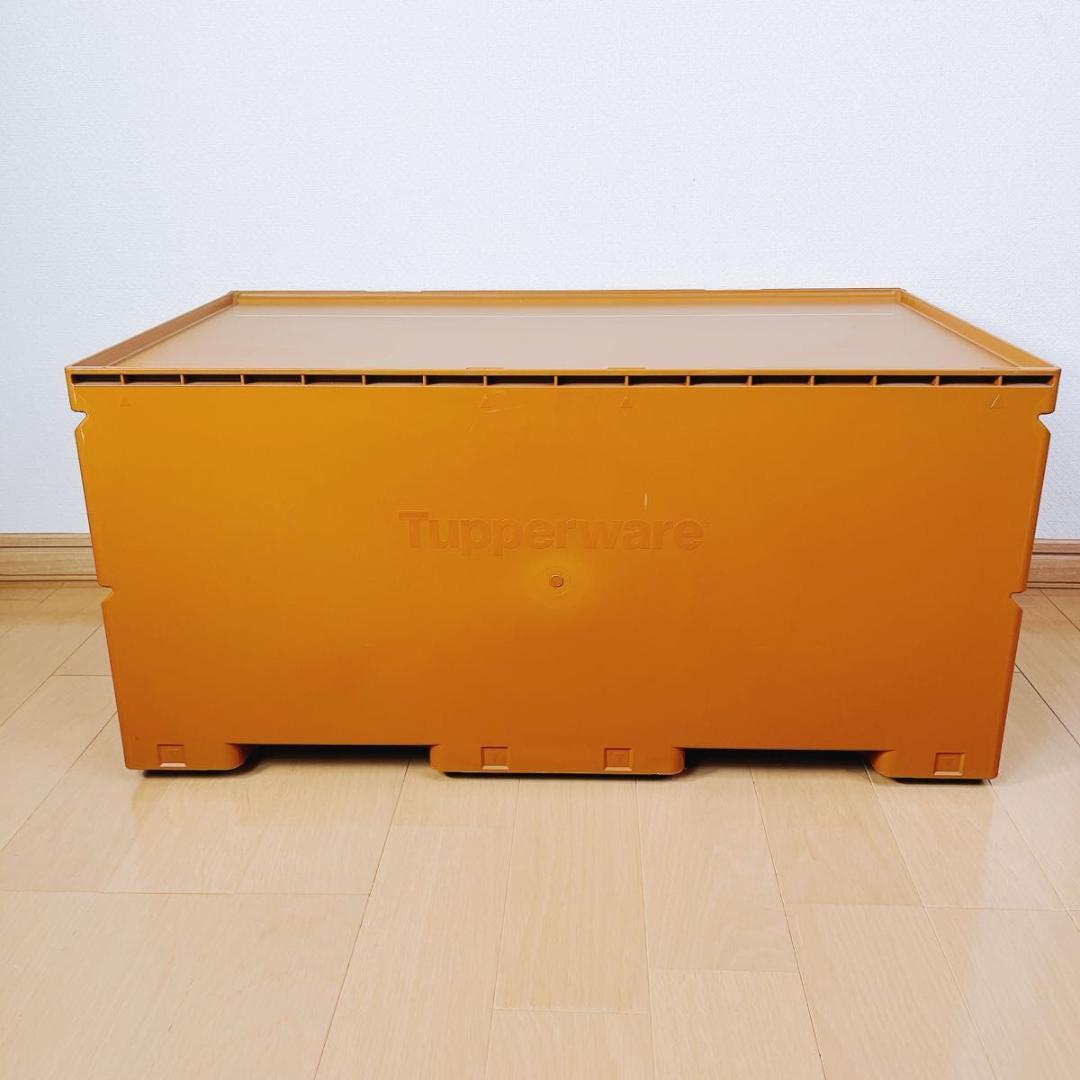 専用 タッパーウェア スーパーチェストワイド セピアカラー 引出し2段