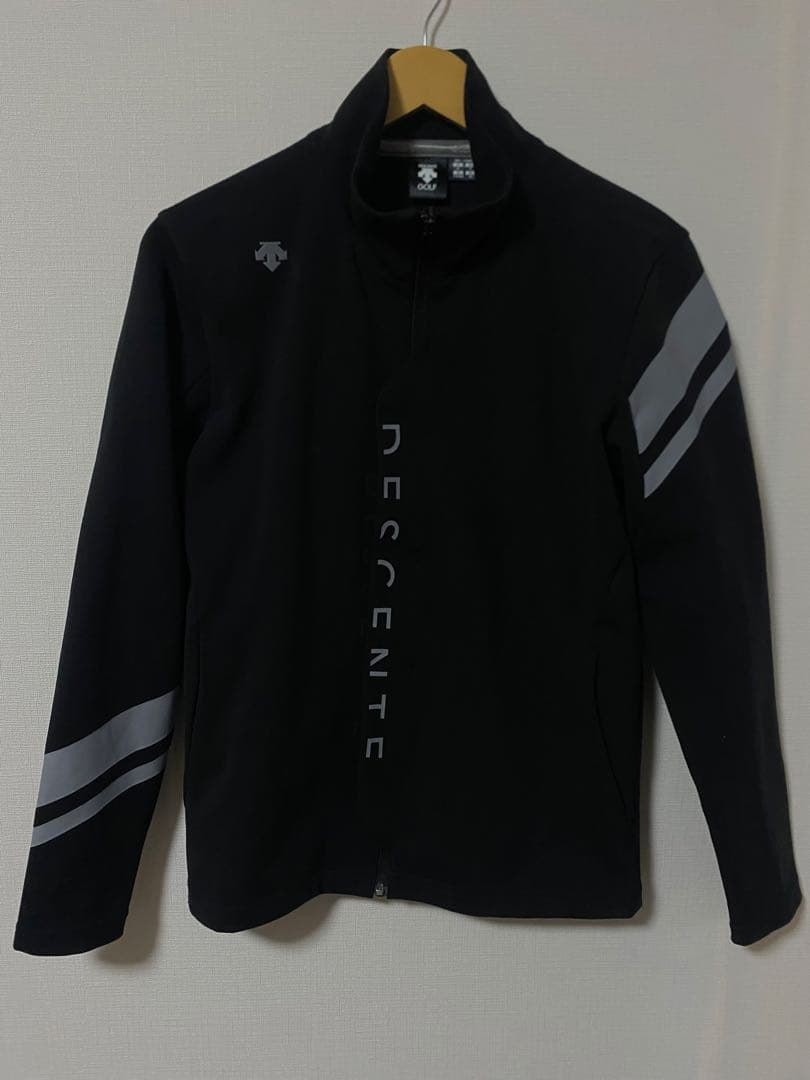 デサントゴルフ ロゴプリントジャージー ジャケット M 黒