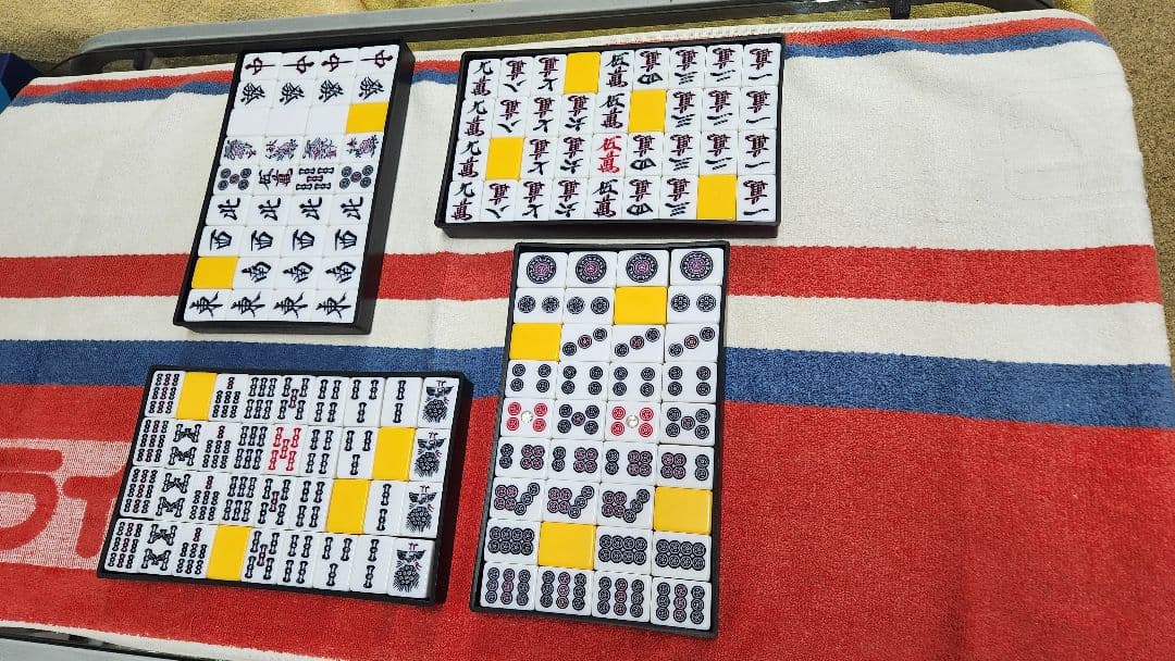 Ｌサイズ 特大 マージャンパイ 点棒 麻雀牌 一式 まーじゃんぱい Lサイズ