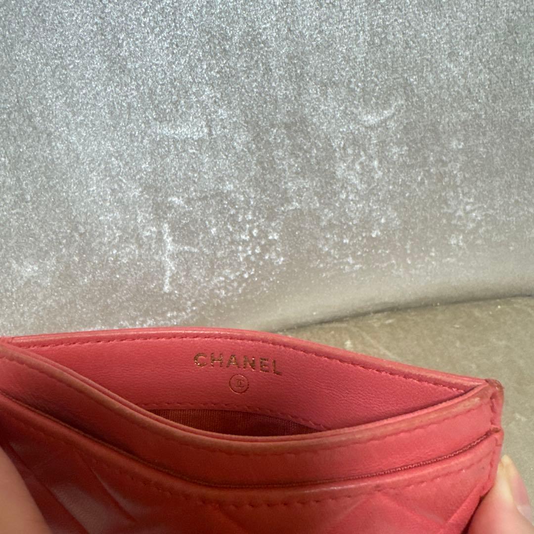 CHANEL ピンク　キルティング 名刺入れ