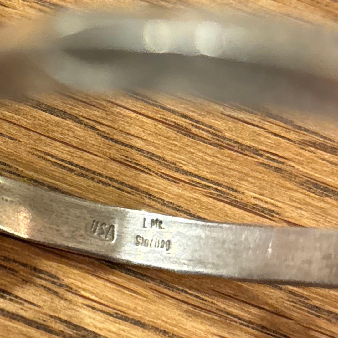 インディアンジュエリー　ナバホシルバー　バングル　スタンプワーク