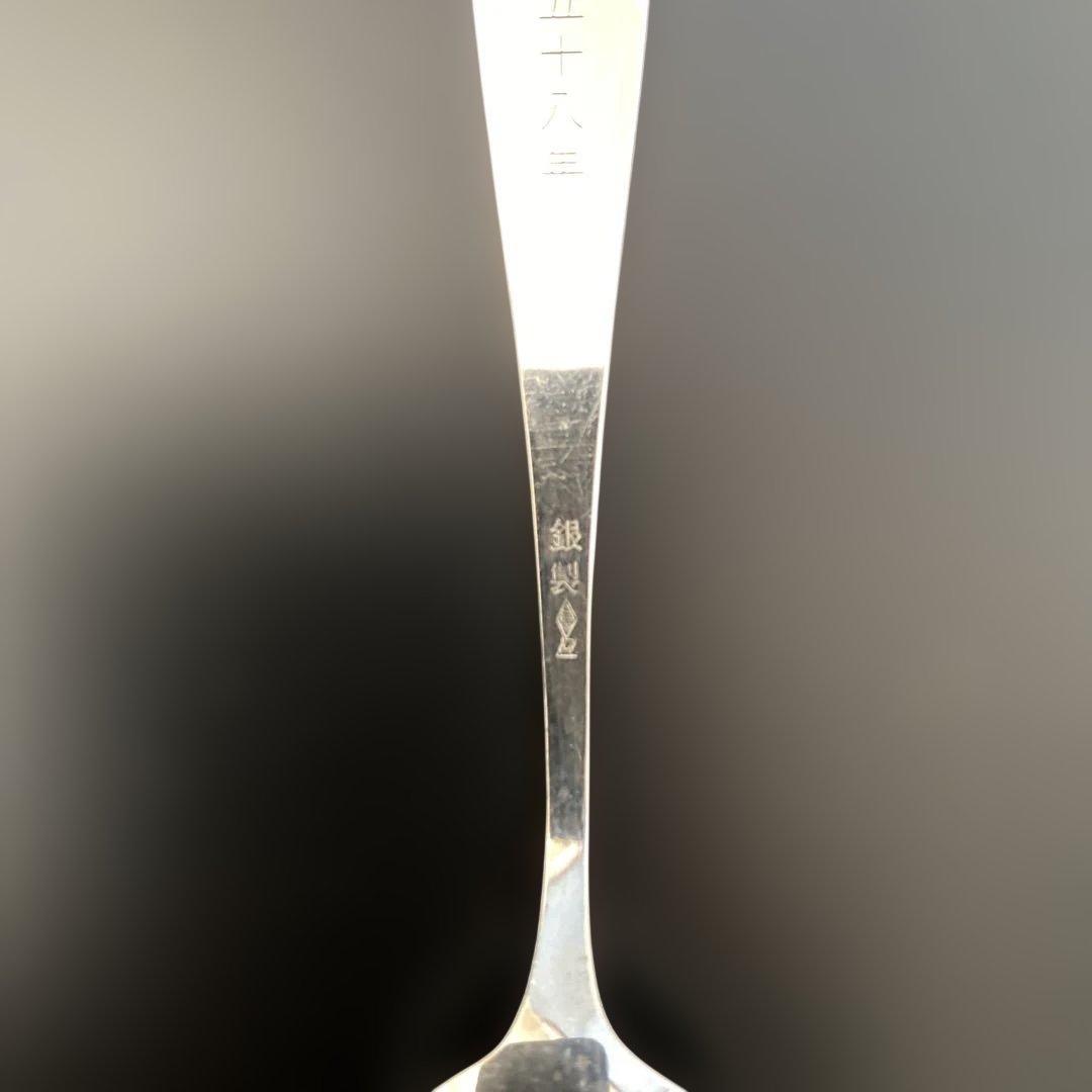 銀製 花柄スプーン 純銀 アンティークスプーン 日本 製
