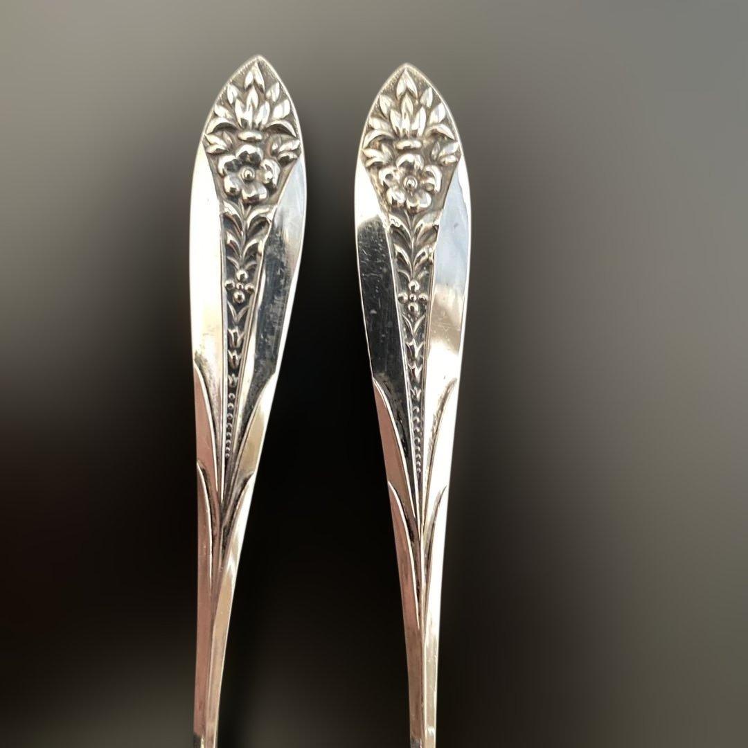 銀製 花柄スプーン 純銀 アンティークスプーン 日本 製