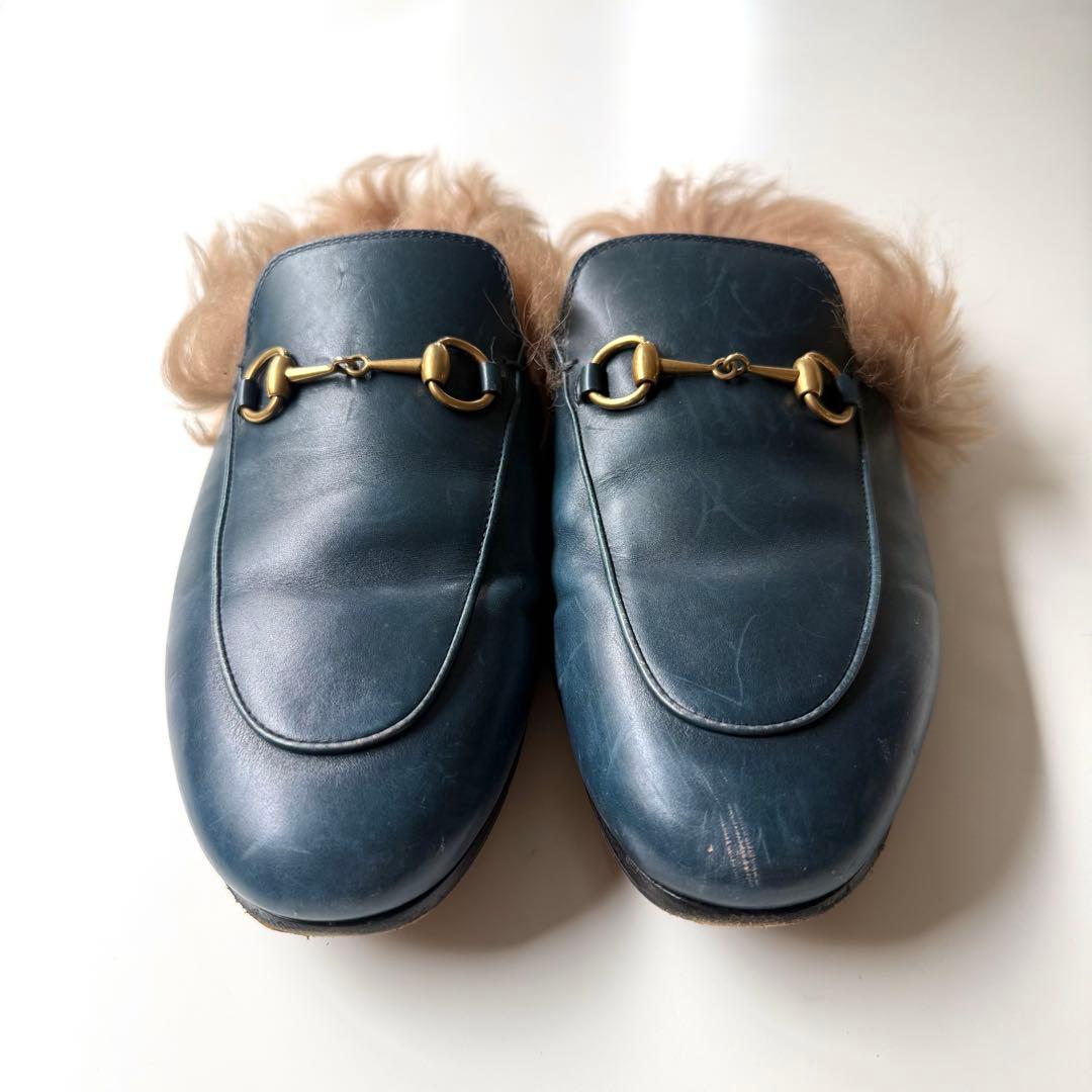 限定価格 GUCCI ホースビットスリッパ ファー