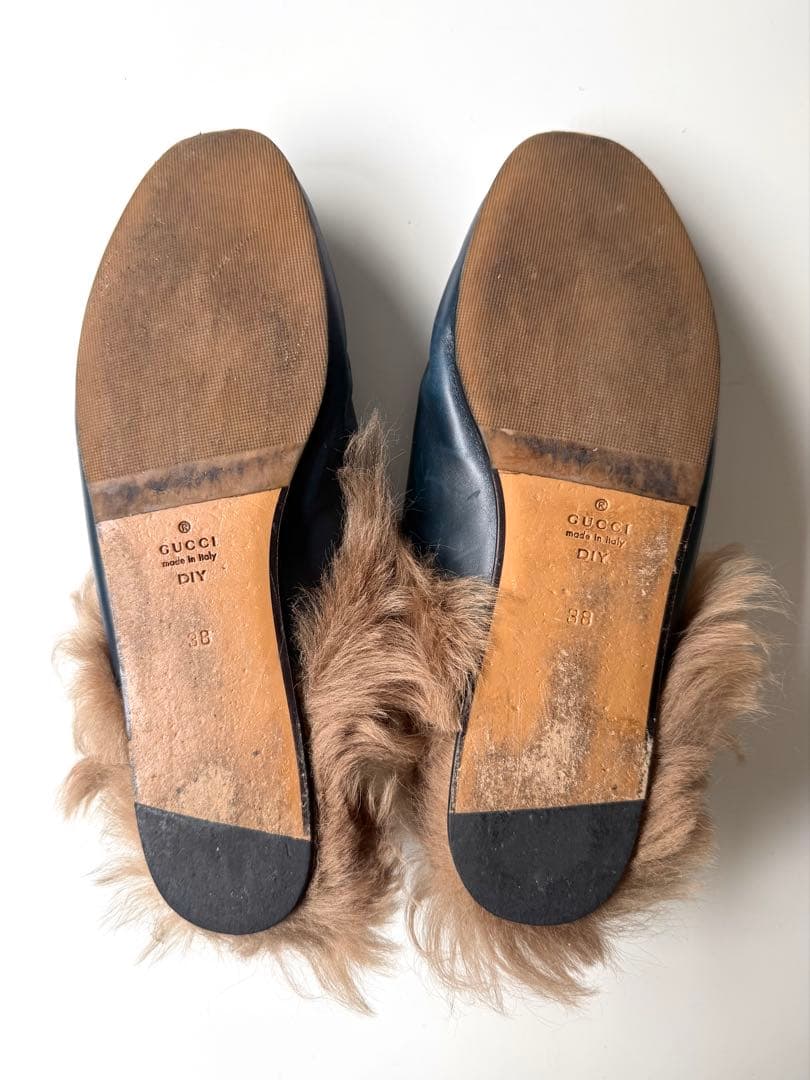 限定価格 GUCCI ホースビットスリッパ ファー