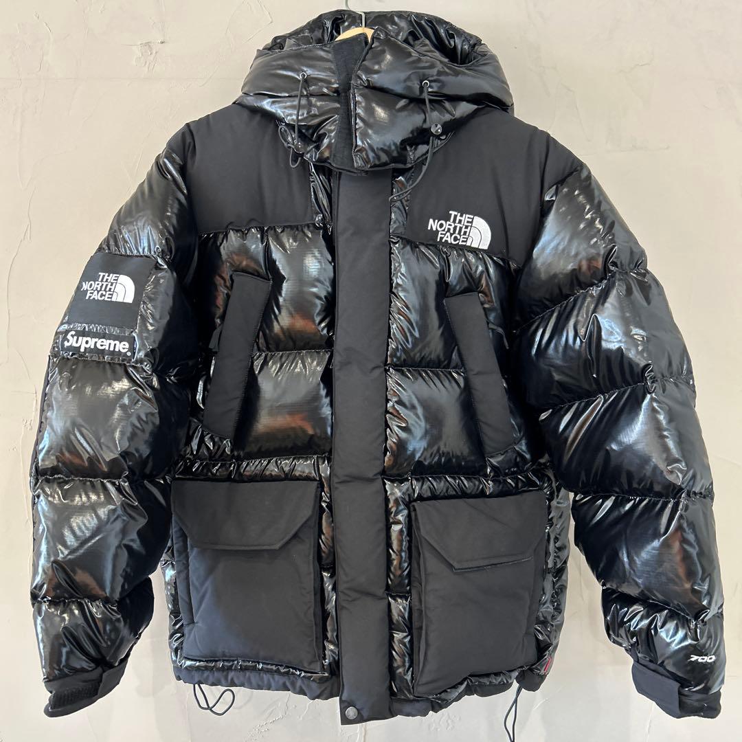 22AW ノースフェイスx シュプリームブラックダウンジャケット　コラボ