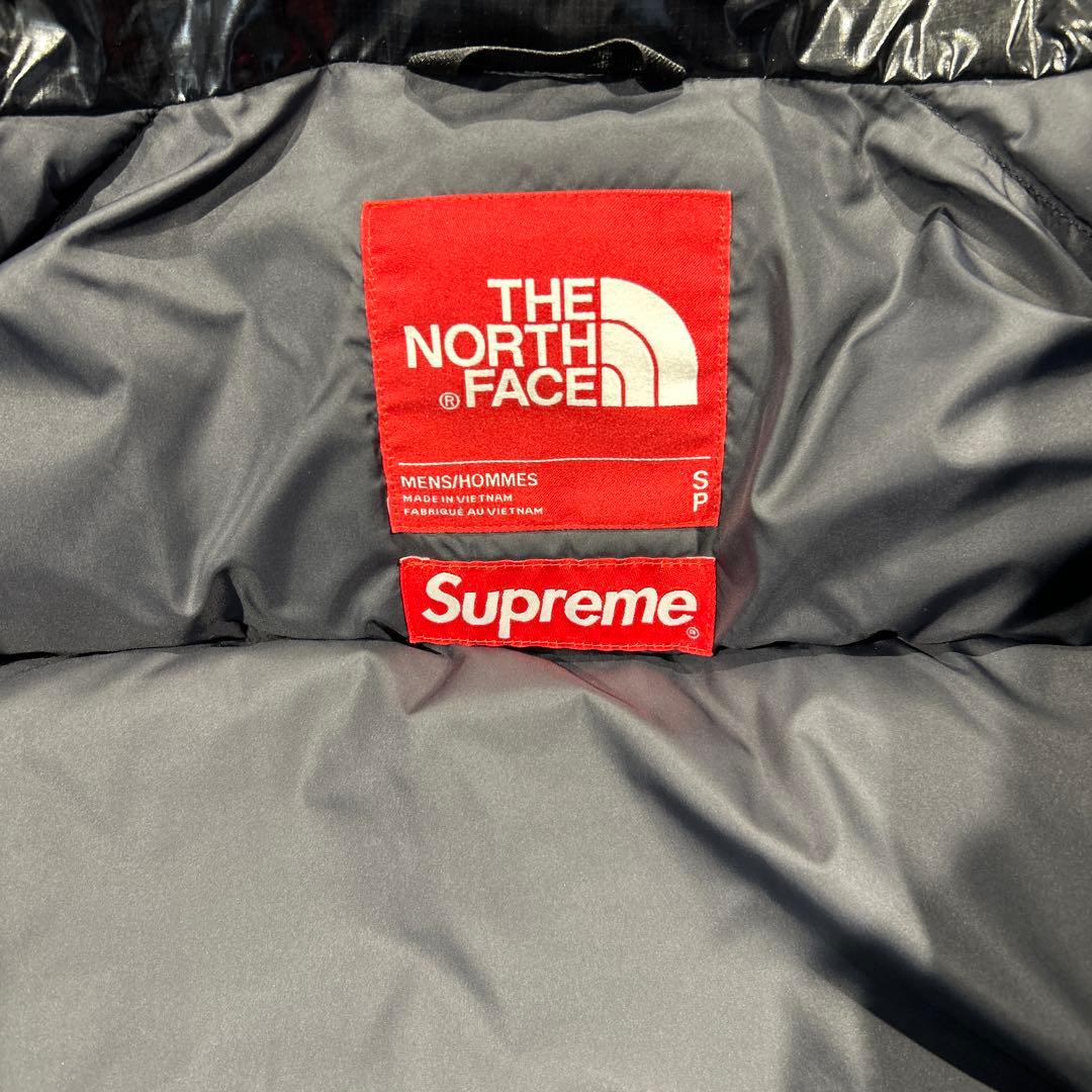 22AW ノースフェイスx シュプリームブラックダウンジャケット　コラボ