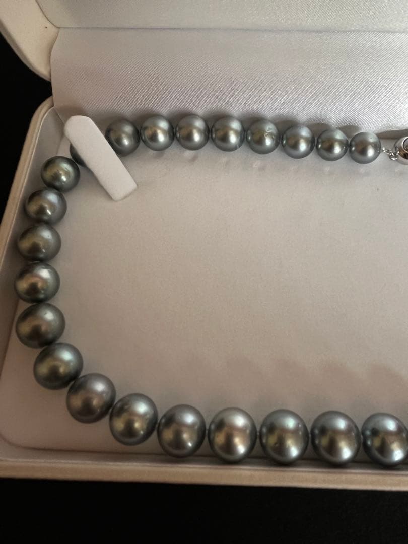 未使用　黒蝶真珠ネックレス　大粒　ショップチャンネル購入　保証書付ブラックパール