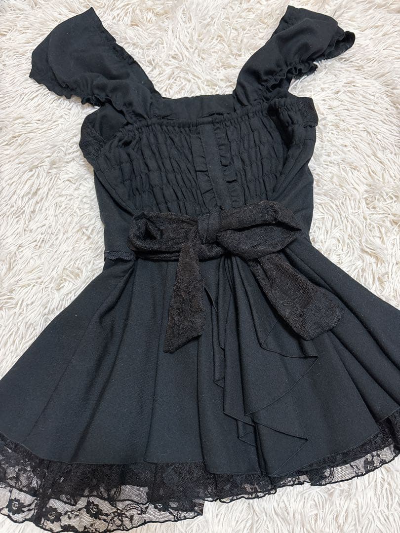 希少アクシーズファム編み上げレースリボン　y2kcoquette00sチュニック