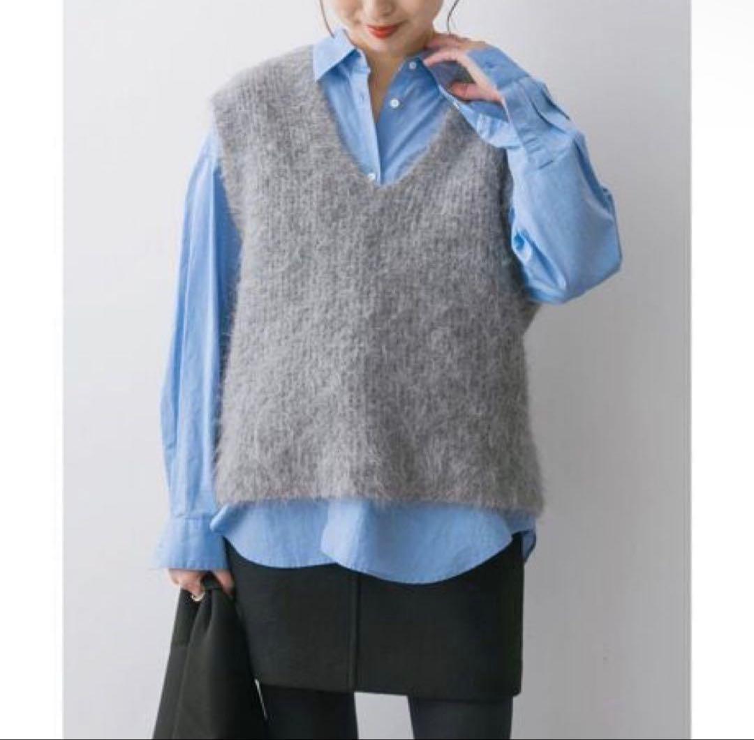 美品 2024AW spick&span アルパカ混ニットベスト　ふわふわ F