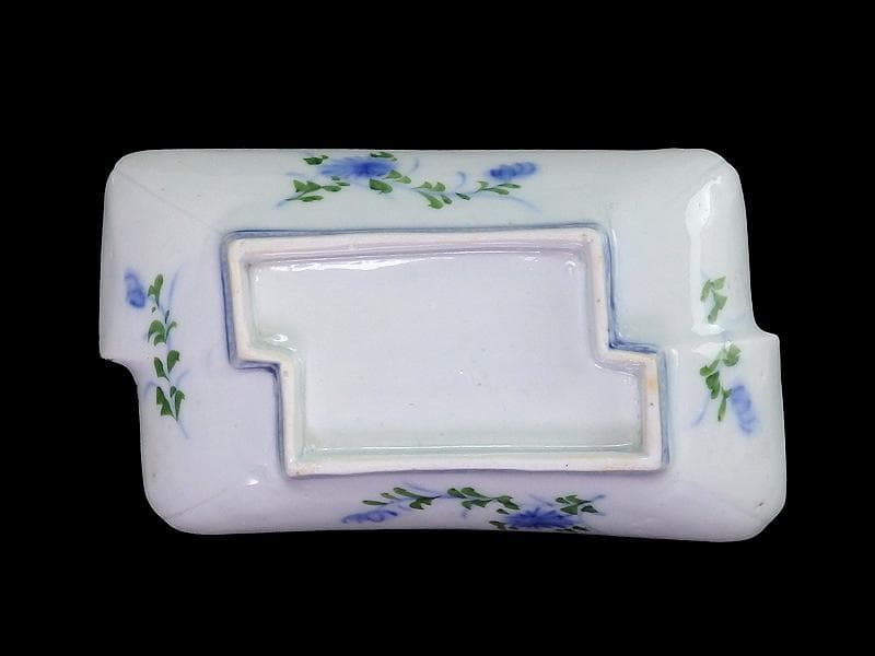 古伊万里　染錦　梅に菊　松に短冊の図　変形長皿　５客　B048AS-CWx