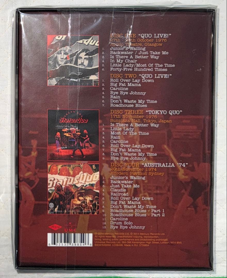 4CD-BOXセット！ステイタス・クオー / STATUS＋QUO＋LIVE！