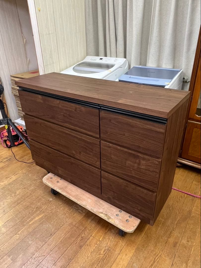 ローチェスト ブラウン 2列×3段 衣類収納 全段レール付き 三幸ジャパン