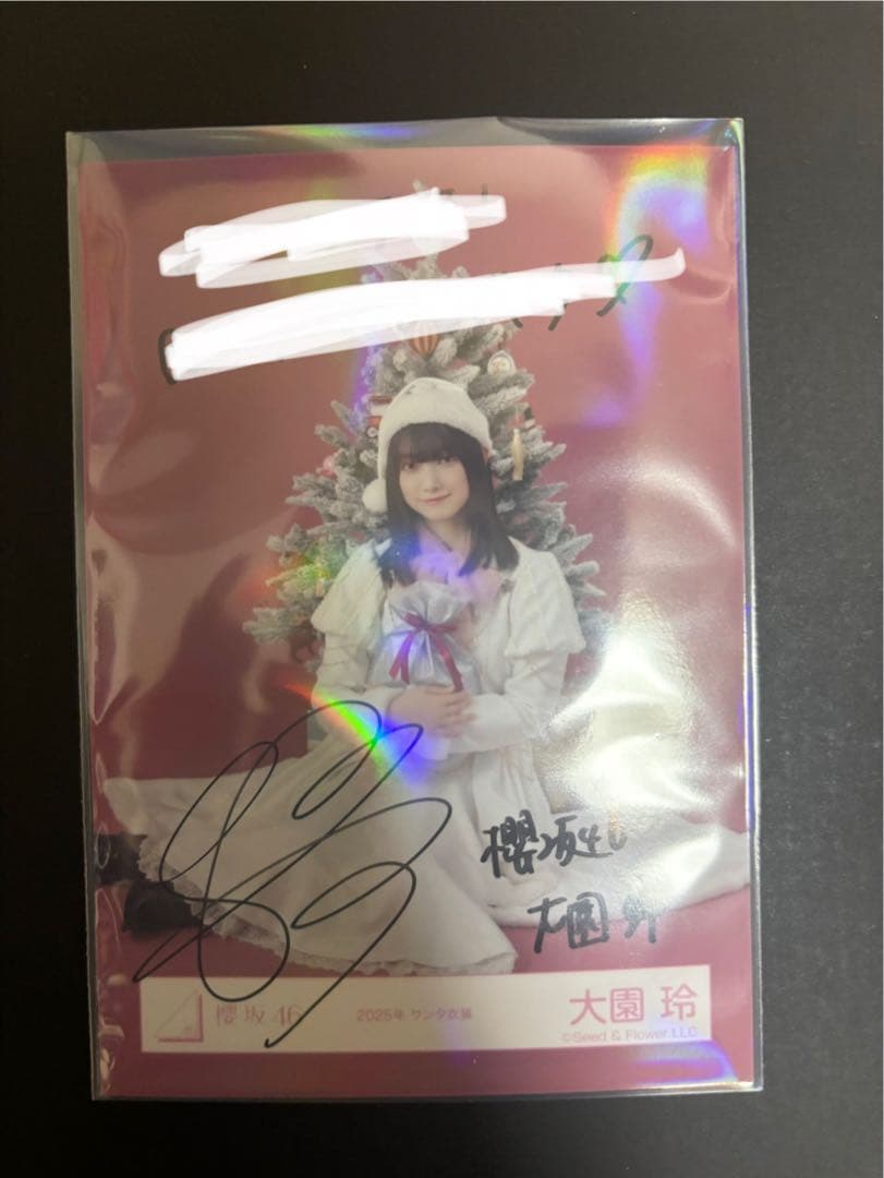 【最終値下げ】櫻坂46 大園玲 2025年サンタ 直筆サイン