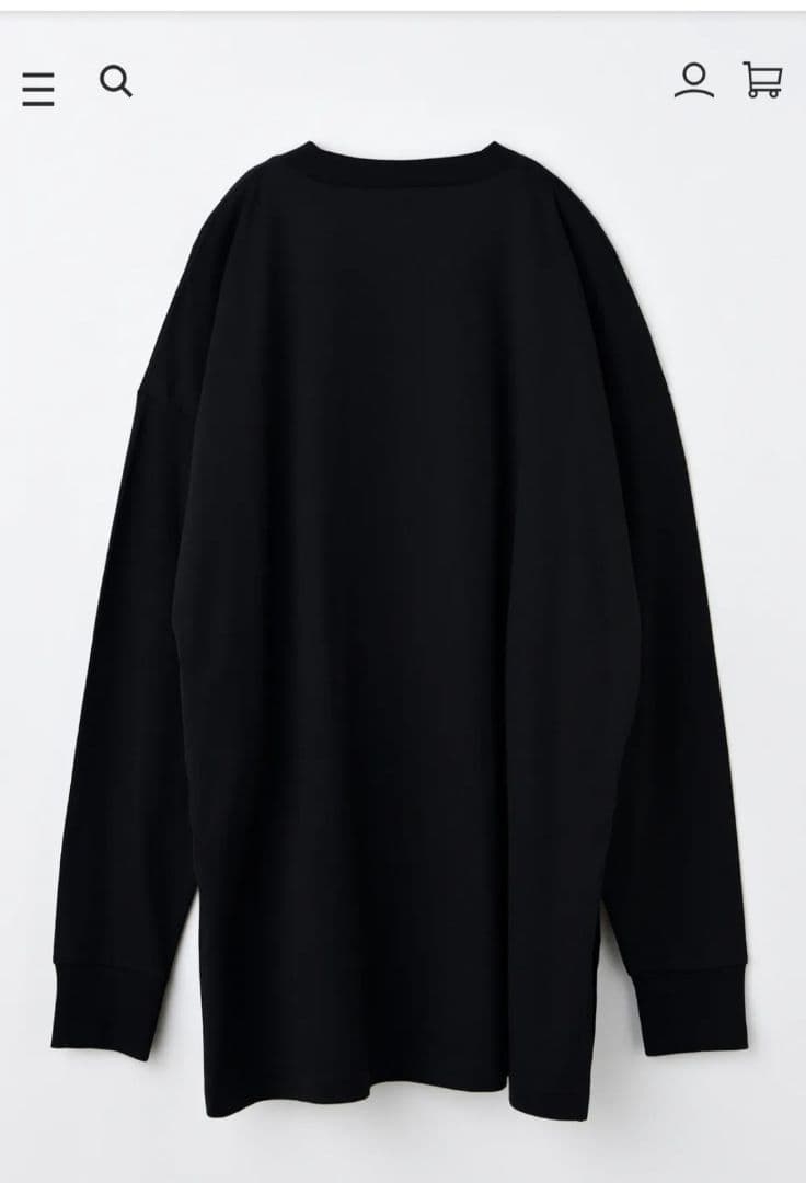 ENFOLD FABRIC ART LONG-SLEEVE T-SHIRT 黒