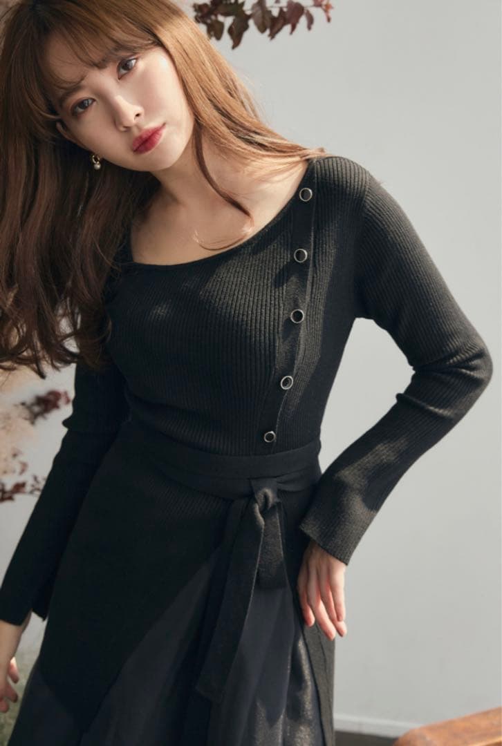 ワンピース Rib Knit Tule Skirt Set