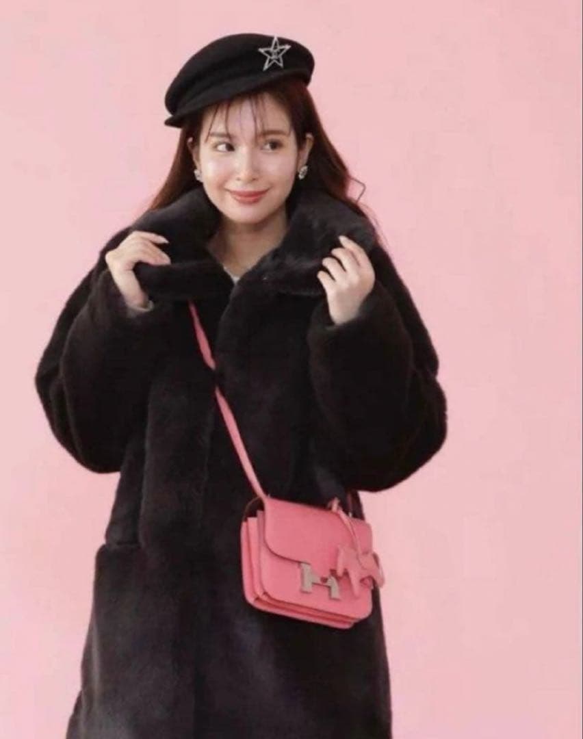 お値下げ❣️MAISON MARBLE フェイクファーコート　ブラック