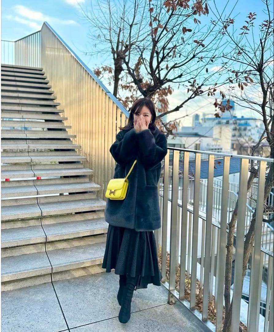 お値下げ❣️MAISON MARBLE フェイクファーコート　ブラック