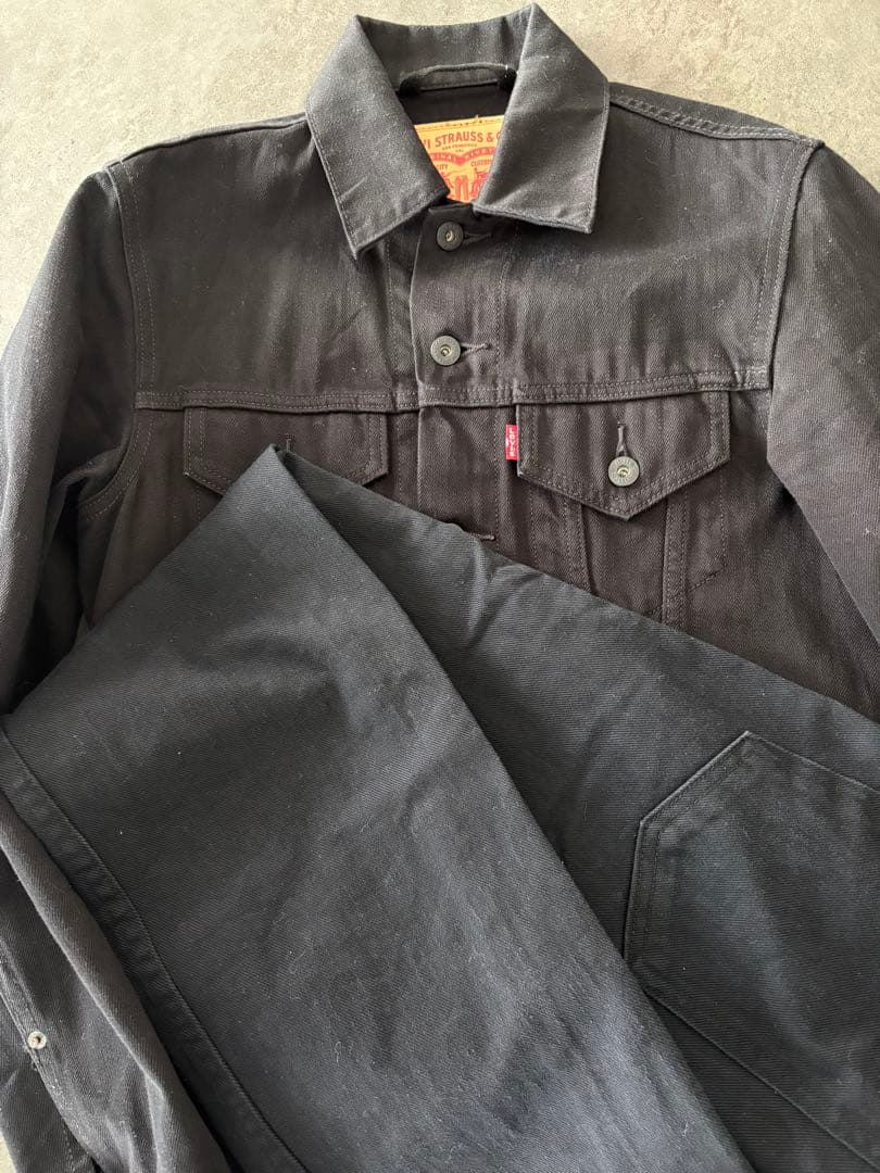 Levi's ブラック　デニムジャケット&パンツ