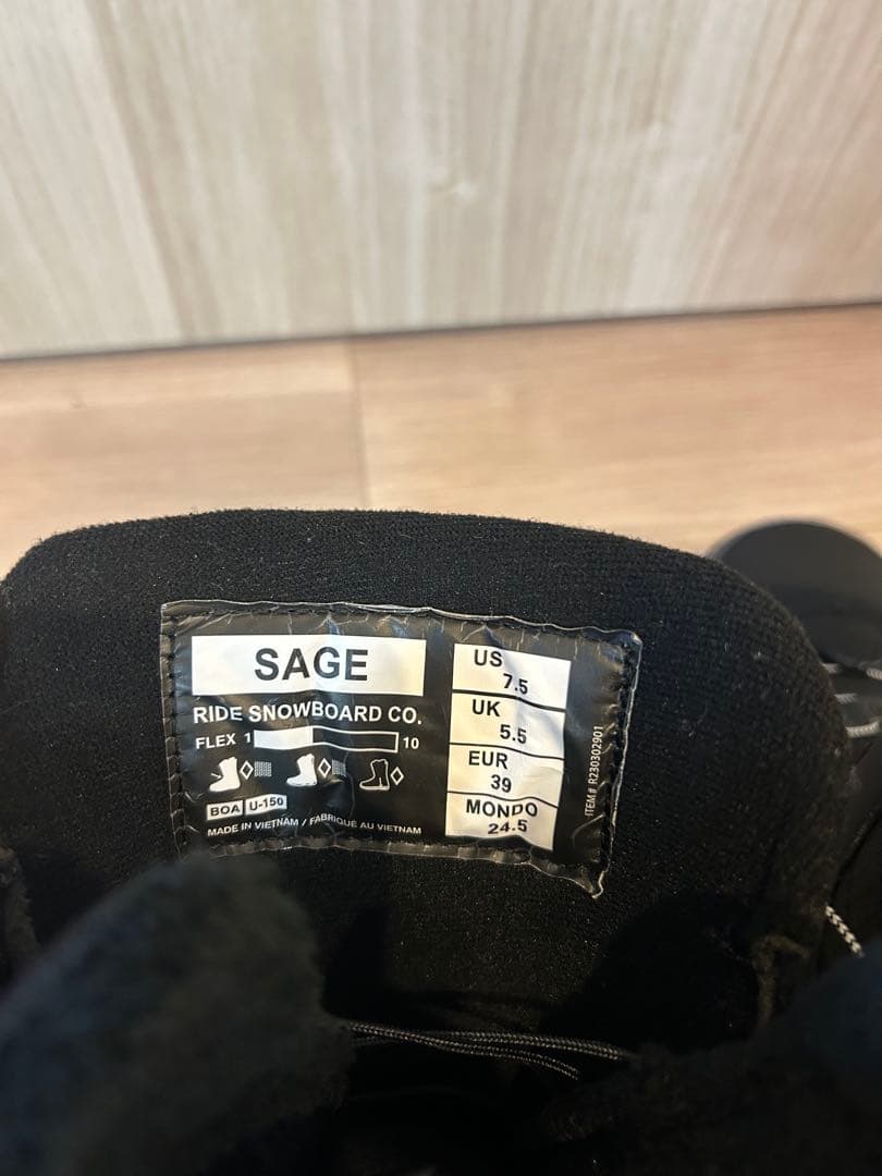 【24.5cm】RIDE SAGE スノーボードブーツ ブラック 女性用