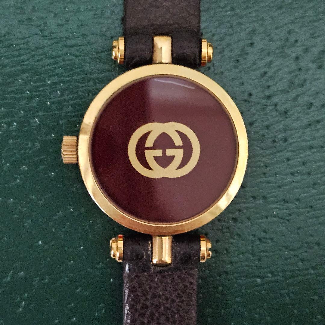 【ヴィンテージ】非稼働GUCCI シュリーライン腕時計 純正ベルト証明書付