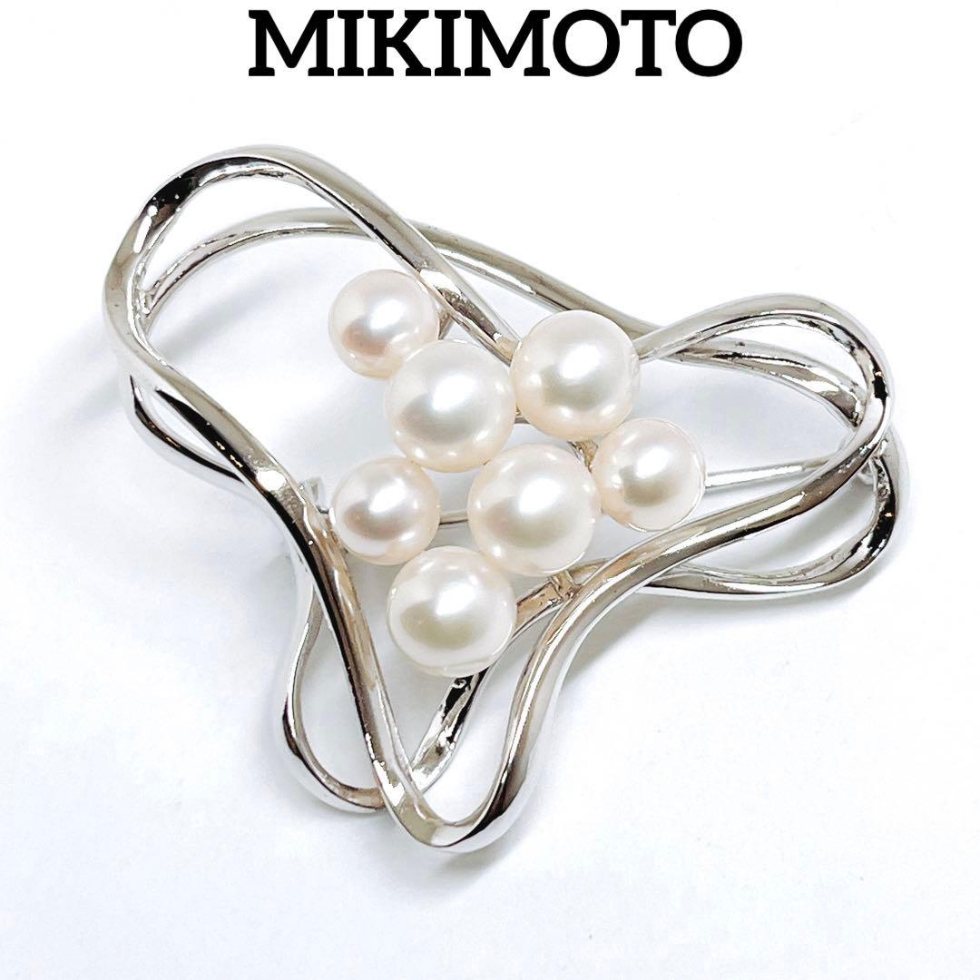 極美品✨MIKIMOTO ミキモト パール　ブローチ コサージュ　シルバー