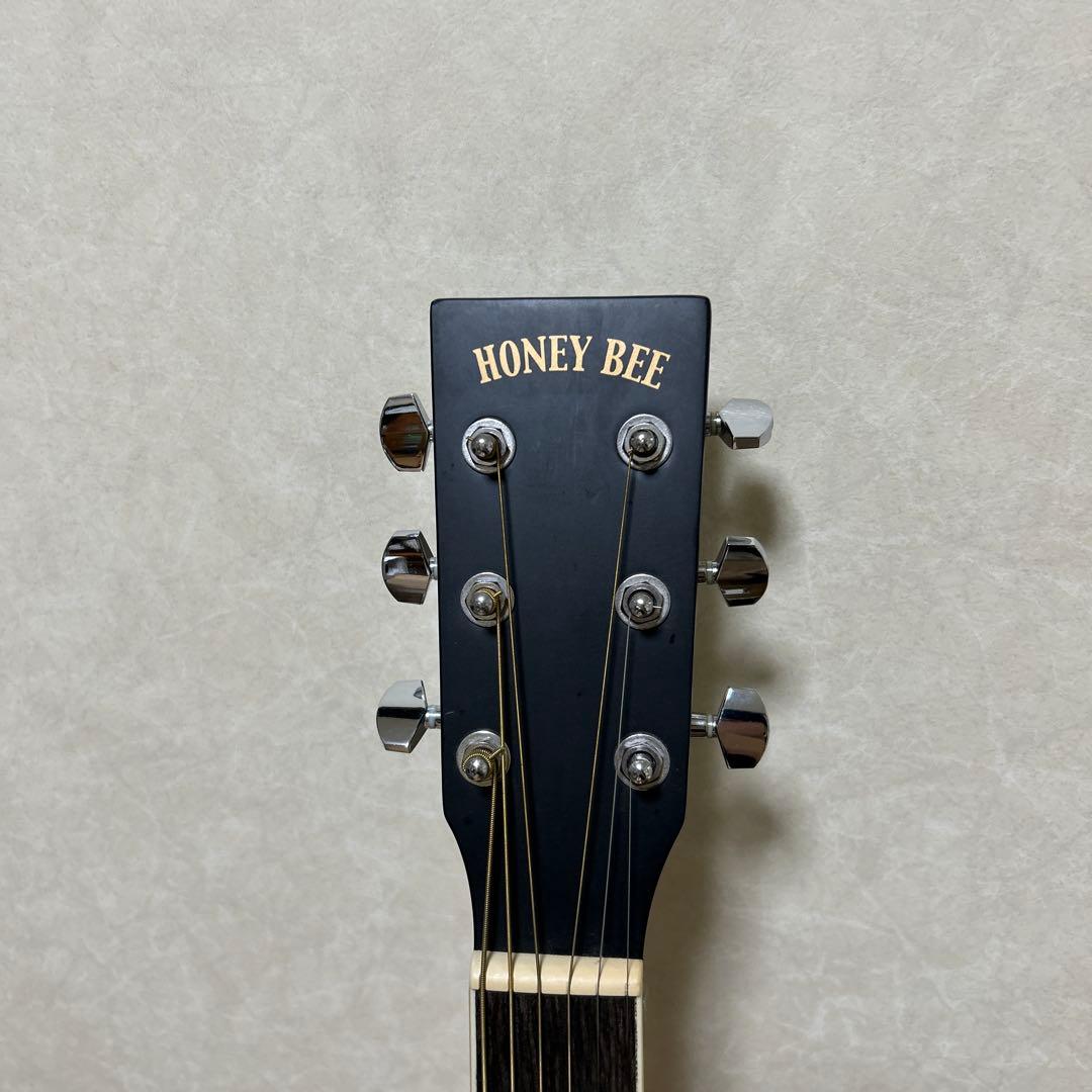 honey bee アコースティックギター 黒　ブラック　ケース付き　アコギ