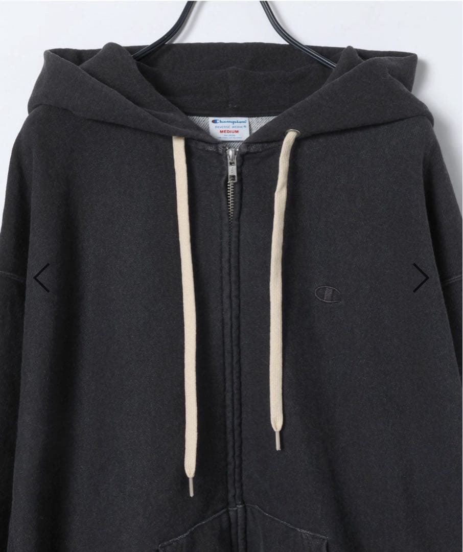 JEANASIS 25周年 Championコラボ ジップパーカー ブラック