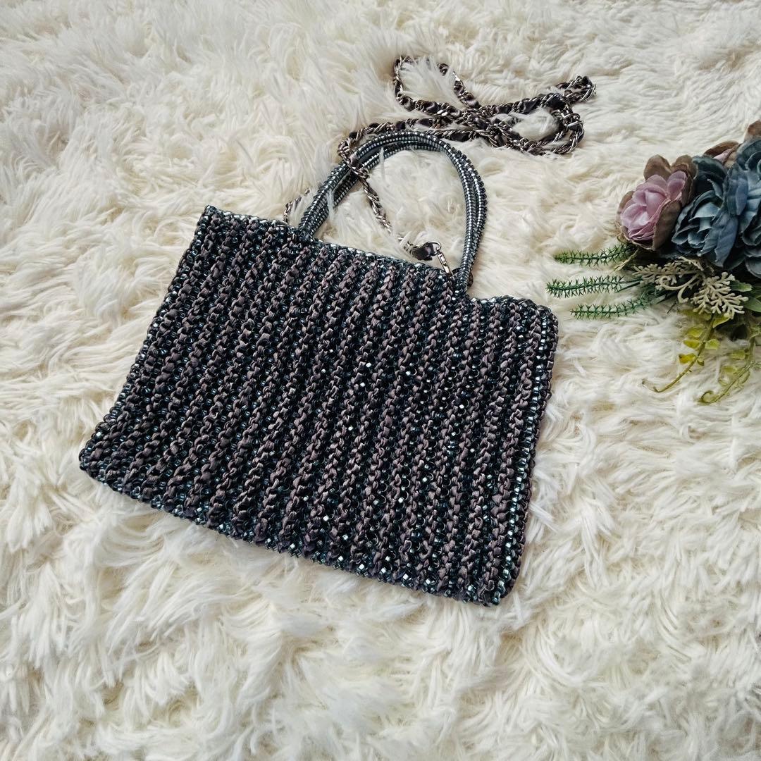 可愛い★アンテプリマ　ワイヤーポシェット　ファーリボン付き