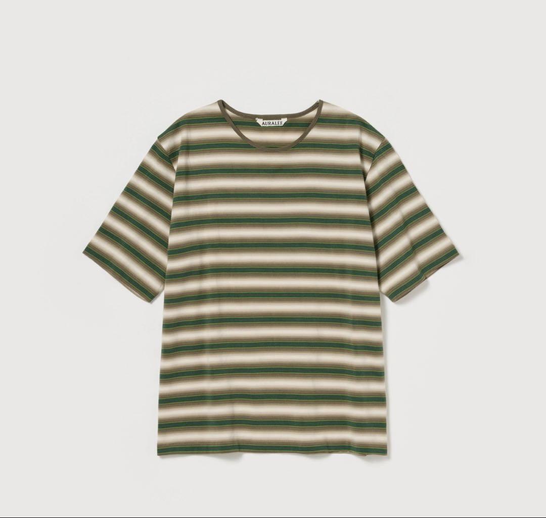 AURALEE オーラリーGRADIENT STRIPE JERSEY TEE