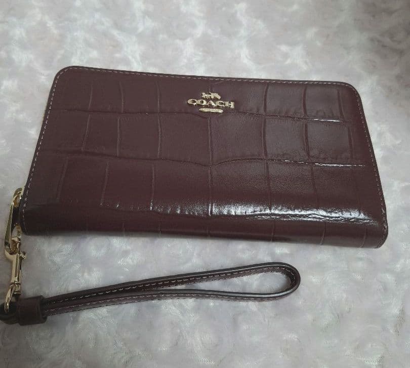 エンボスド/クロコ型押し/52424/長財布/レザー/RED