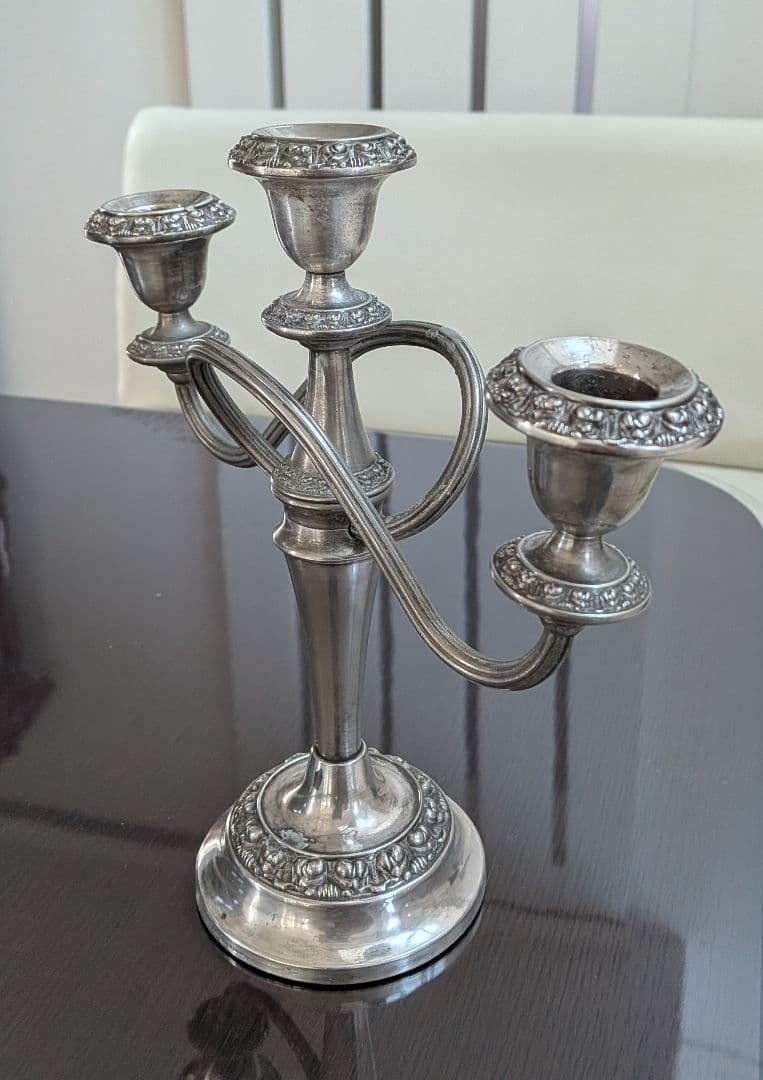 ヴィンテージ　lanthe of england　シルバーメッキ　キャンド燭台