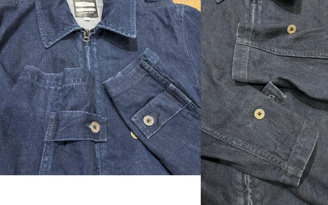 ＊桃太郎ジーンズ 出陣 濃紺 月桂樹ボタン つなぎ オールインワン 日本製 38