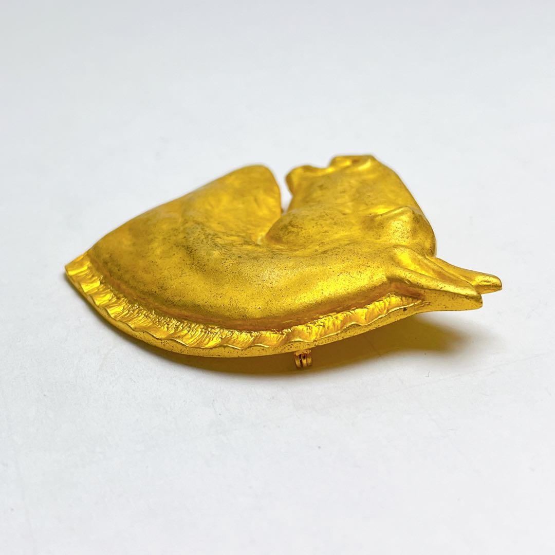 エルメス　ホース　シュバル　ラージ　ブローチ　ゴールド