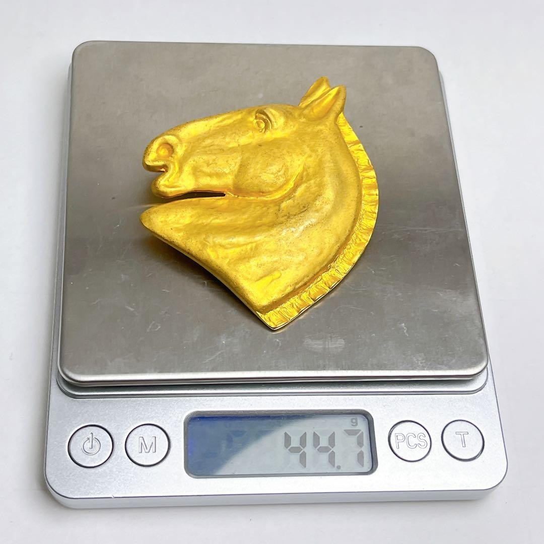 エルメス　ホース　シュバル　ラージ　ブローチ　ゴールド