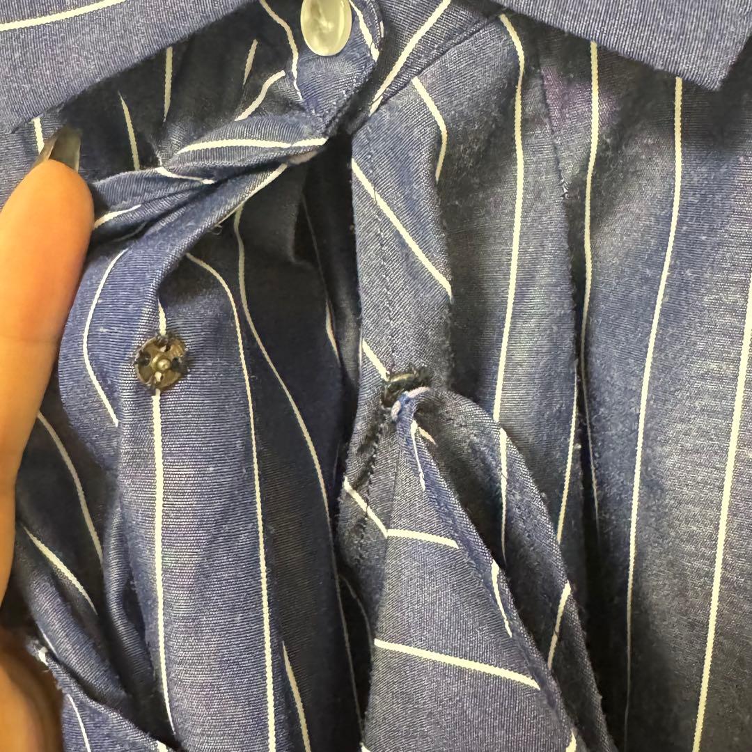 【アドーア】 ストライプ カジュアルシャツ Lサイズ