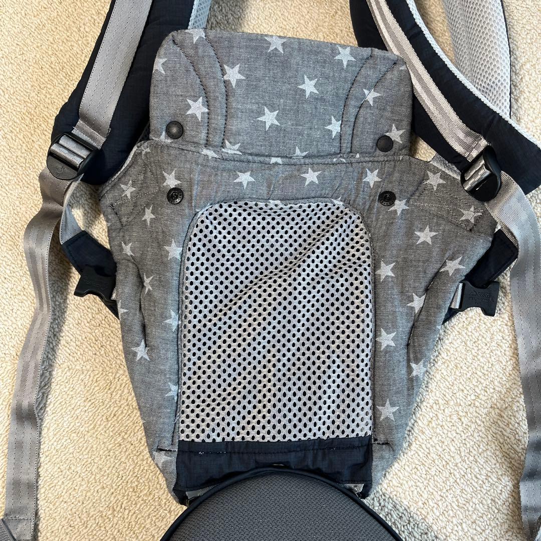 ミキハウス POGNAE グレー ネイビー 抱っこ紐