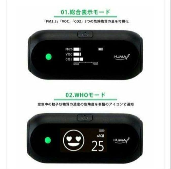 ポータブル空気質モニター　Huma-i ヒューマアイ