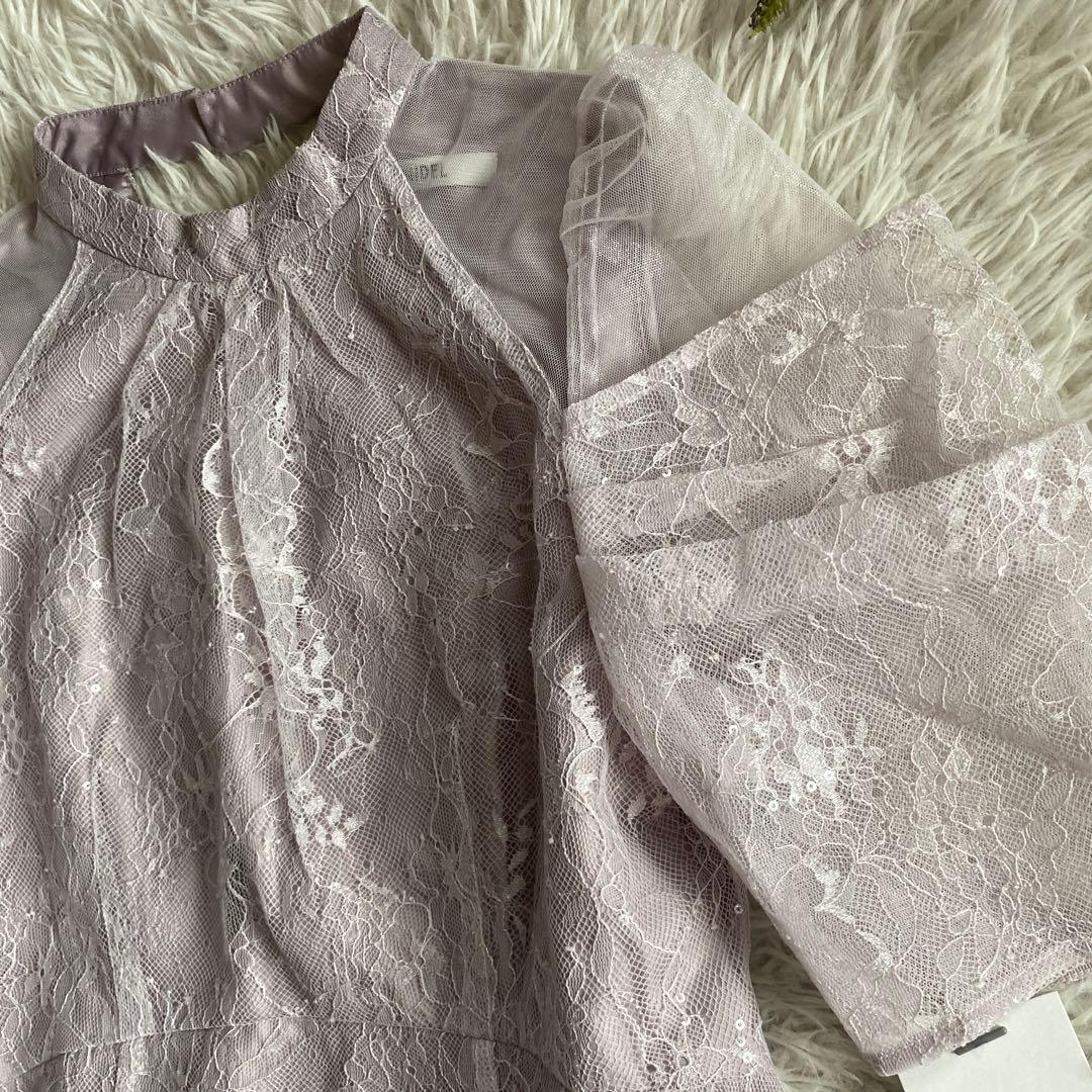 ka新品タグ付き　SNIDEL スパンコールレースドレス 1サイズ