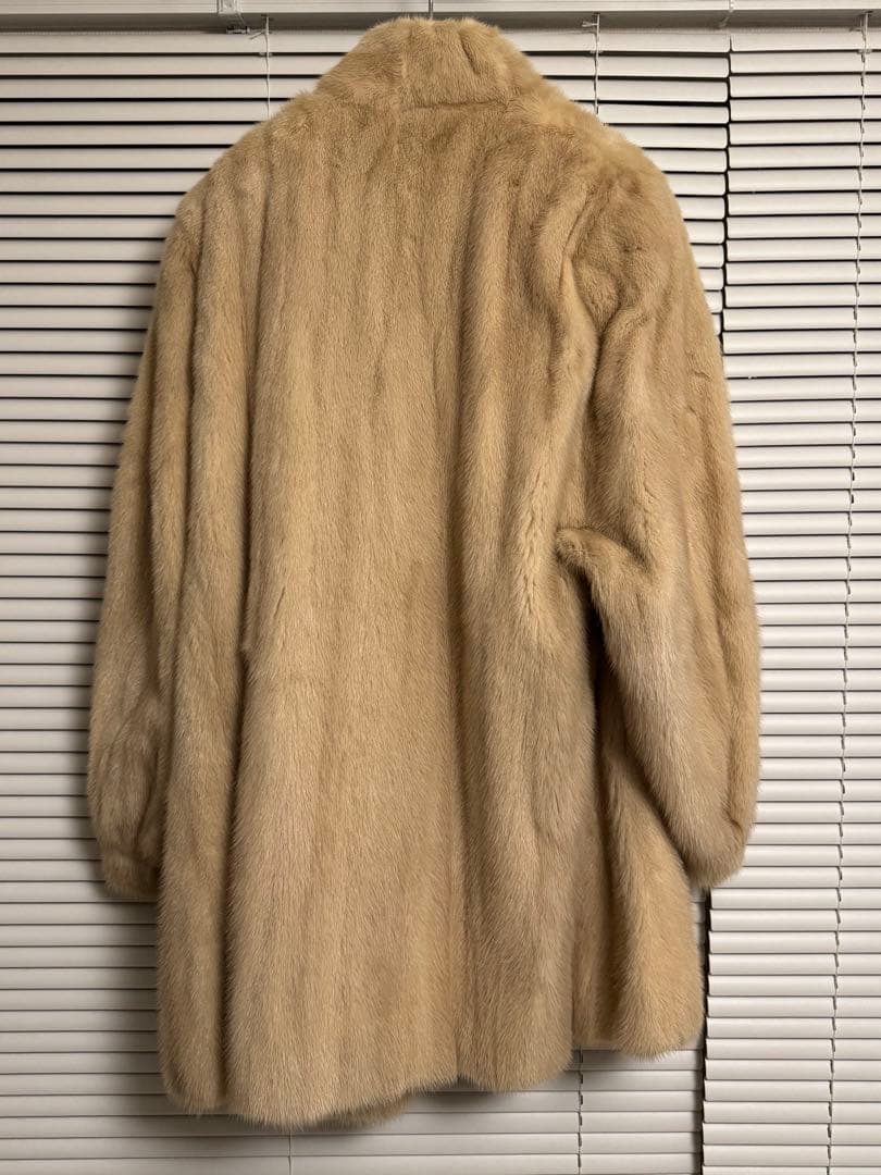 裾幅150 着丈86 ヴィンテージ　ミンク　ベージュ　高級　ロングコート　毛皮